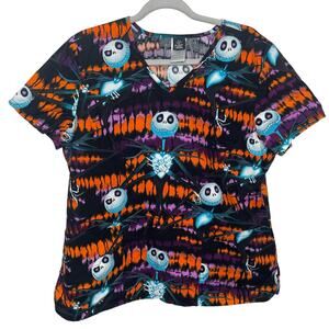 Disney Tim Burton's Nightmare Before Christmas Scrub Top- L